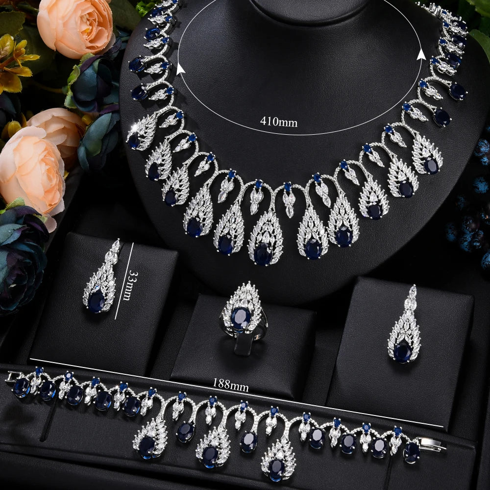 4PCS Luxury African Jewelry Dubai Bridal Jewelry Set