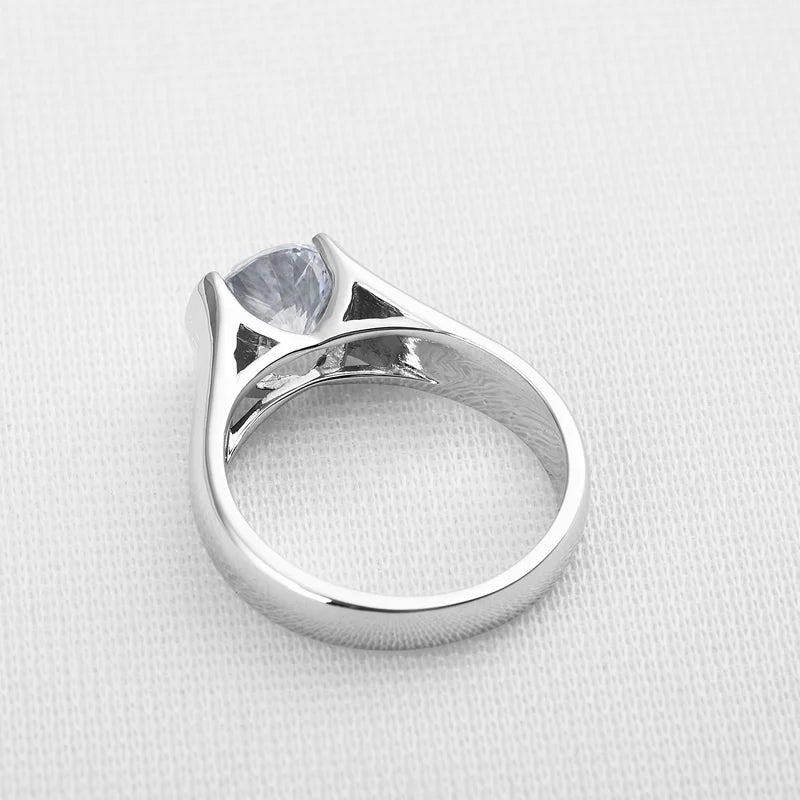 ANZIW 2.0 Carats Round Cut Solitaire Engagement Ring SONA Diamond 925 Sterling Silver Anniversary Wedding Band Ring for Women