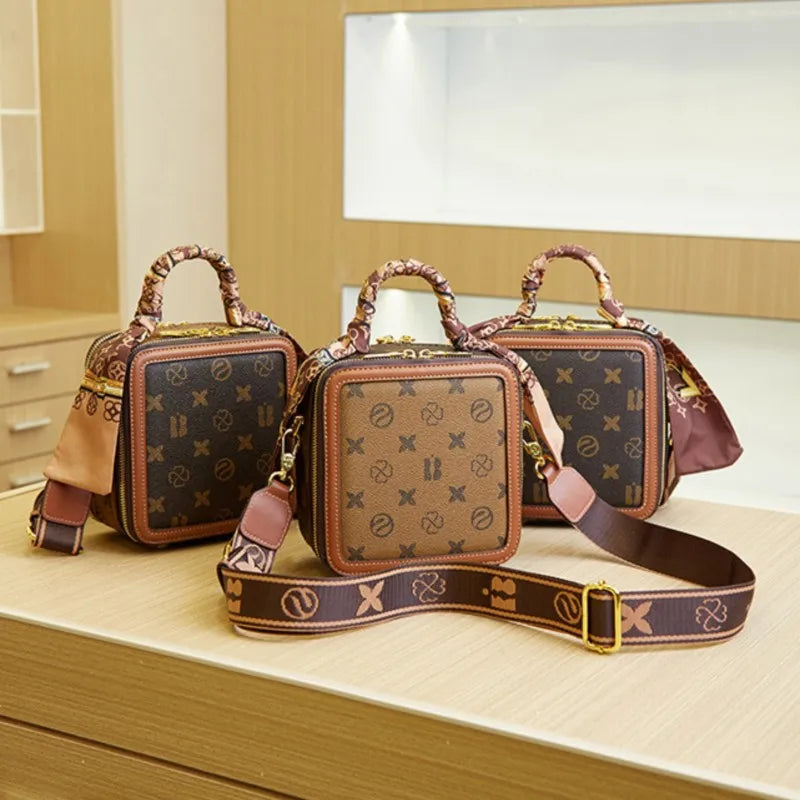 New high-end designer box bag retro fashion crossbody bag