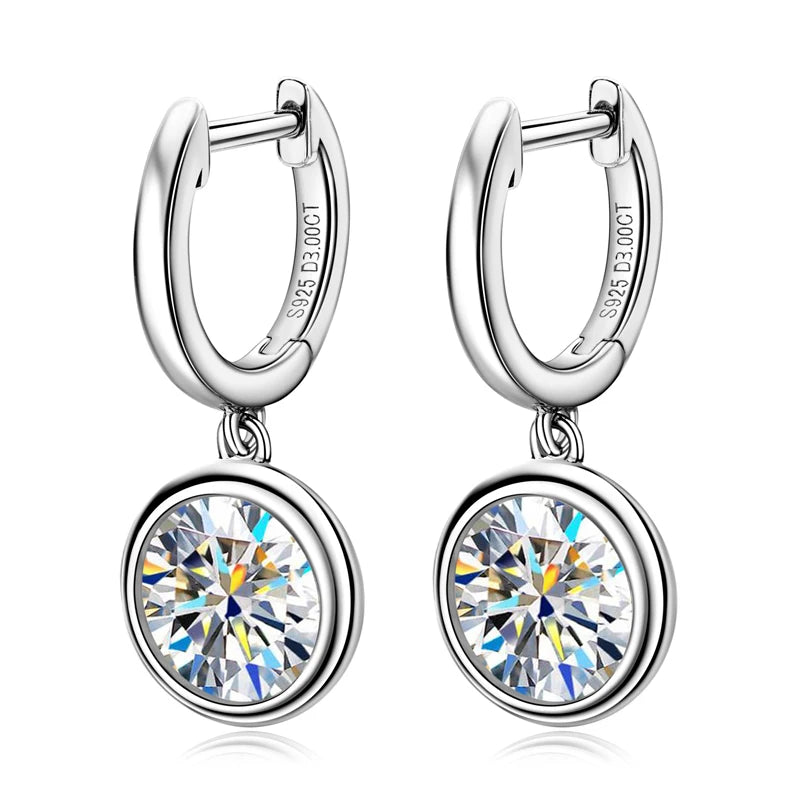 Moissanite Drop Earring For Women Girls 925 Sterling Silver Pendant Earrings