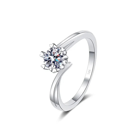 Designer 18K White Gold Sparkling  Moissanite Diamond Rings