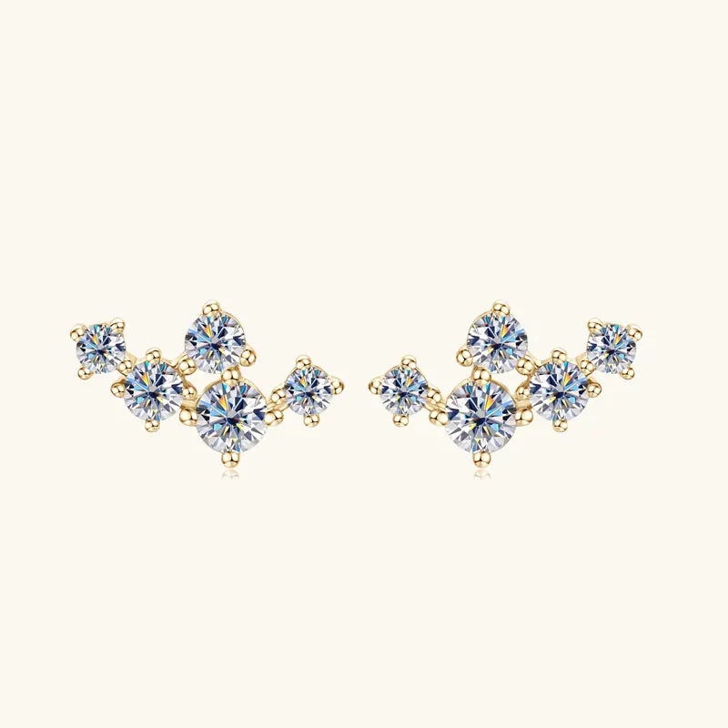 925 Sterling Silver Stud Earrings Sparkling Moissanite Earring 2025 Trend Jewelry
