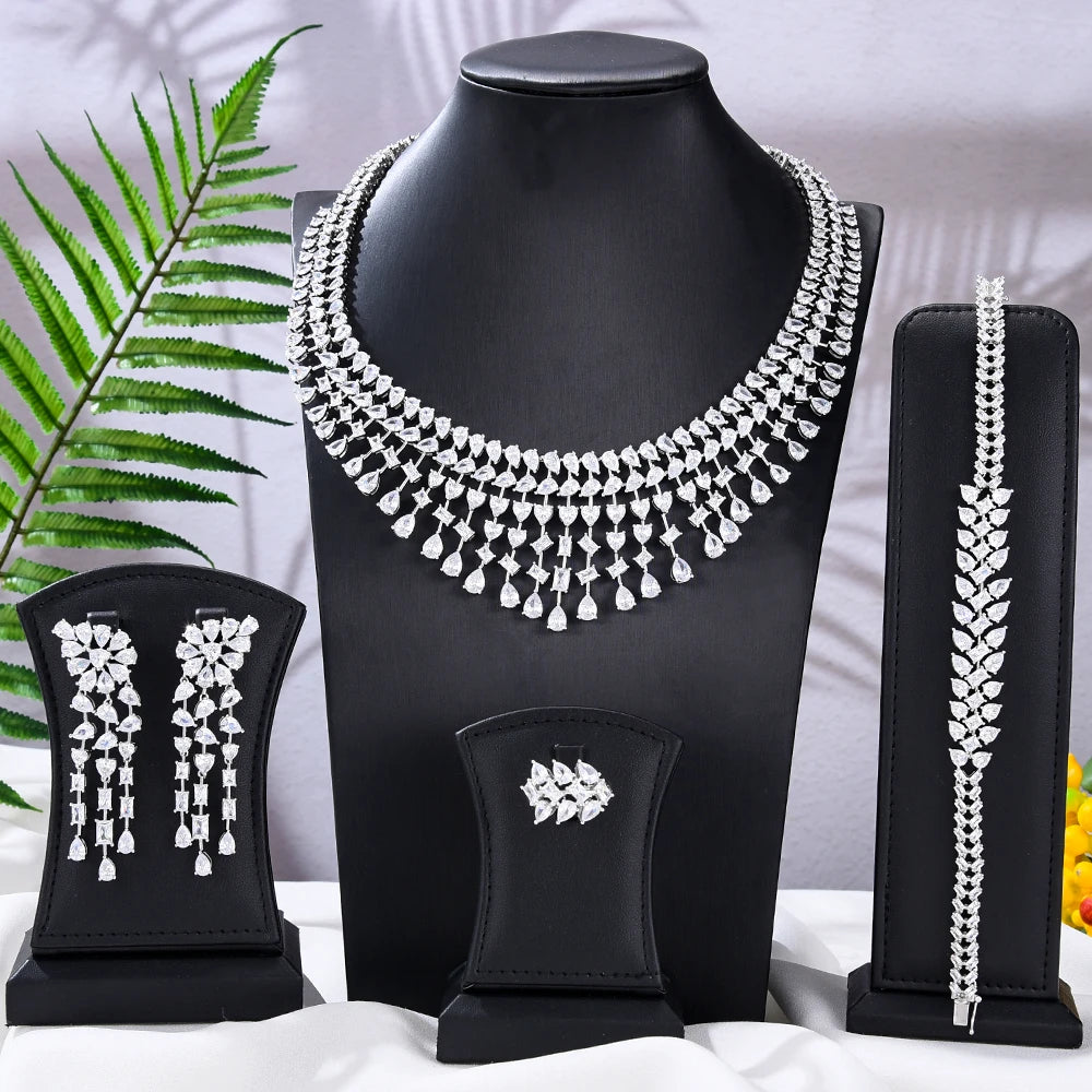 Luxury 4pcs Shiny Party Bridal Wedding