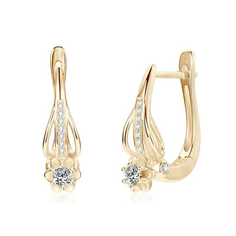 Brilliant 3mm Infinity Moissanite Earring 925 Sterling Silver Hoop Earrings