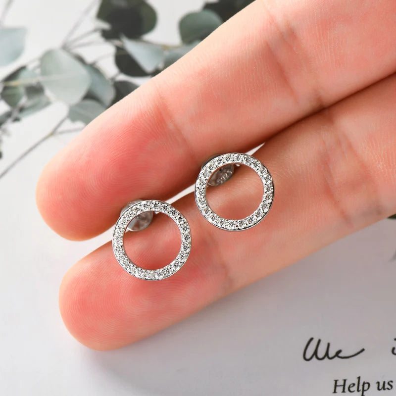 Full 1.3mm Moissanite Earring 925 Sterling Silver
