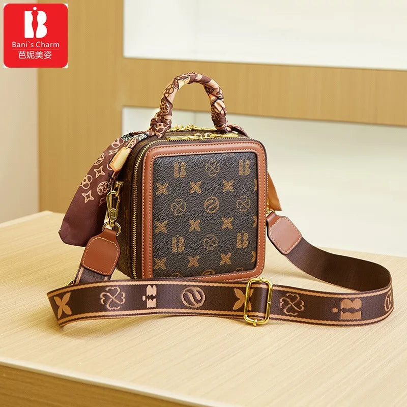 New high-end designer box bag retro fashion crossbody bag