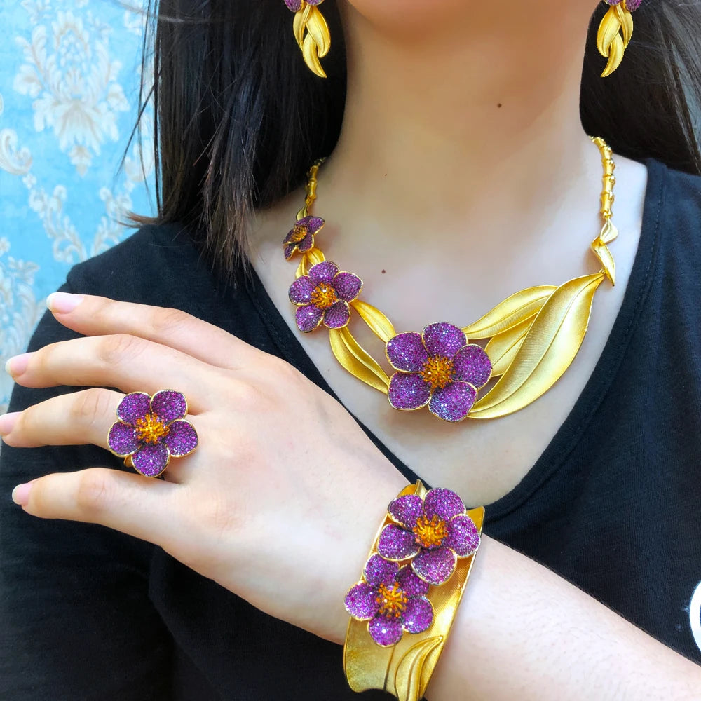 New Charm Luxury 4PCS Wedding Jewelry Sets High Quality