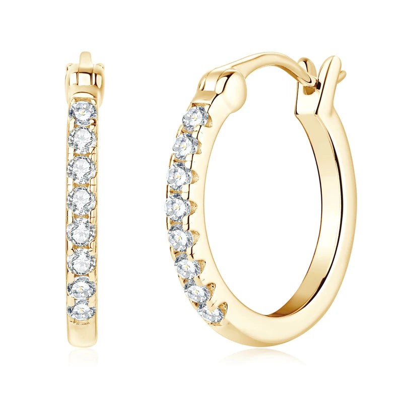 Moissanite Hoop Earrings 925 Sterling Silver Circle Earring