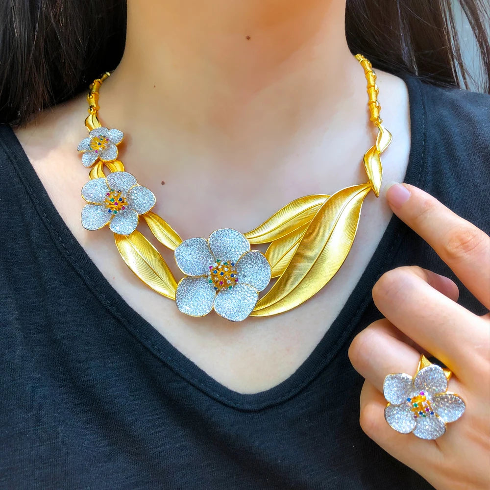 New Charm Luxury 4PCS Wedding Jewelry Sets High Quality