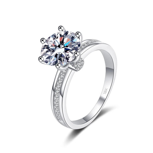 Designer 18K White Gold Moissanite Diamond Rings
