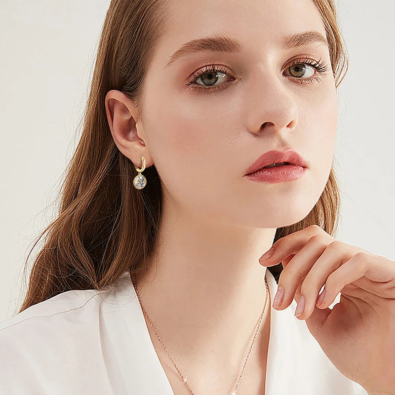 Moissanite Drop Earring For Women Girls 925 Sterling Silver Pendant Earrings