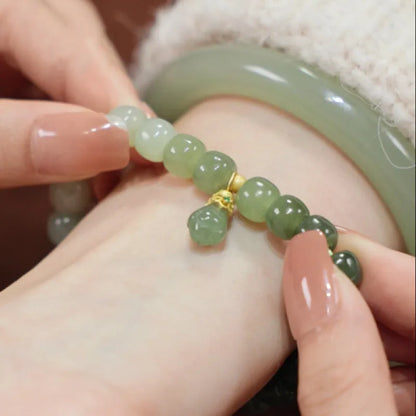 Natural Hetian Jade Pearl Bracelet