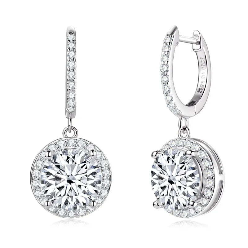 Moissanite Earring 925 Certified Silver Drop Earrings