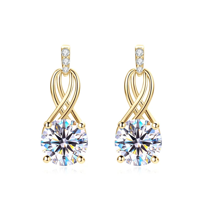 Moissanite Drop Earring 925 Sterling Silver
