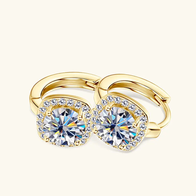 6.5mm Moissanite Earring With GRA Certificate 100% Real 925 Sterling Silver Hoop Earrings
