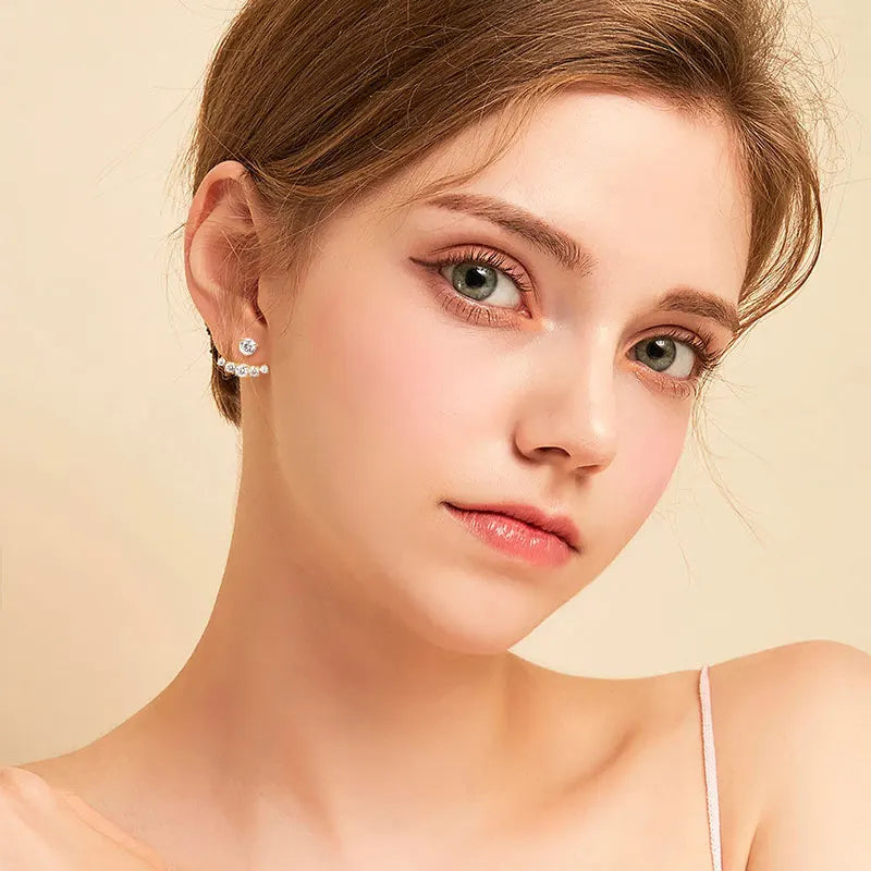 Full Moissanite Earring 925 Sterling Silver Stud Earring