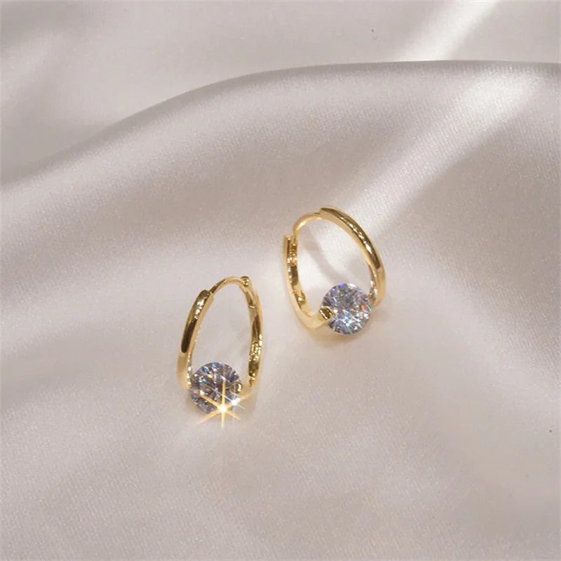 Huggies Earrings Sterling Silver 925 1.0ct Moissanite Hoop Earring