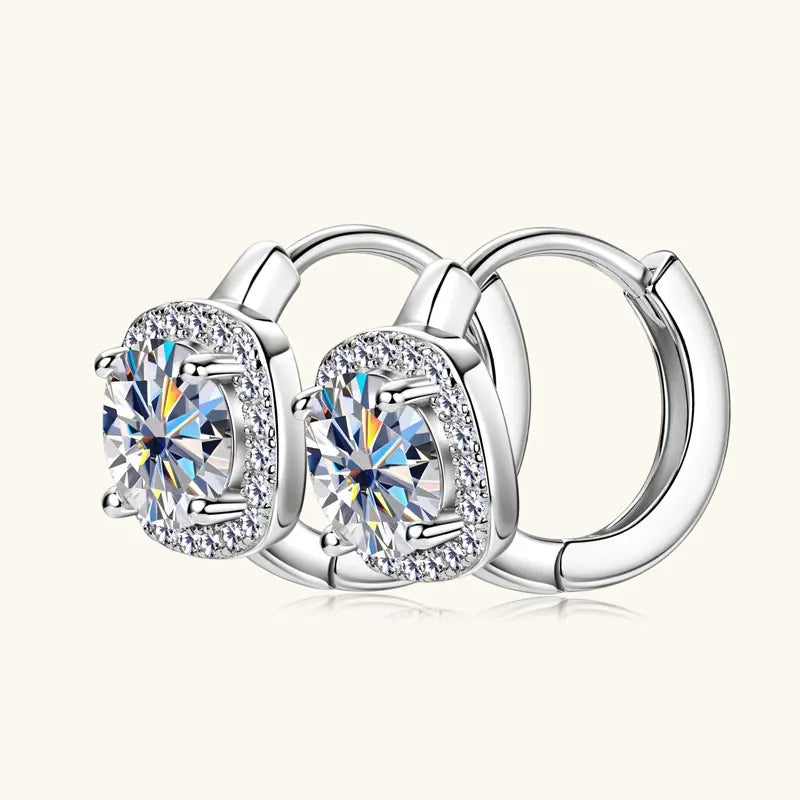 6.5mm Moissanite Earring With GRA Certificate 100% Real 925 Sterling Silver Hoop Earrings