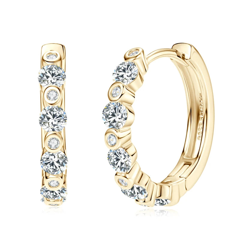Moissanite Diamond Earring With Certificate 925 Sterling Silver Hoops Earring