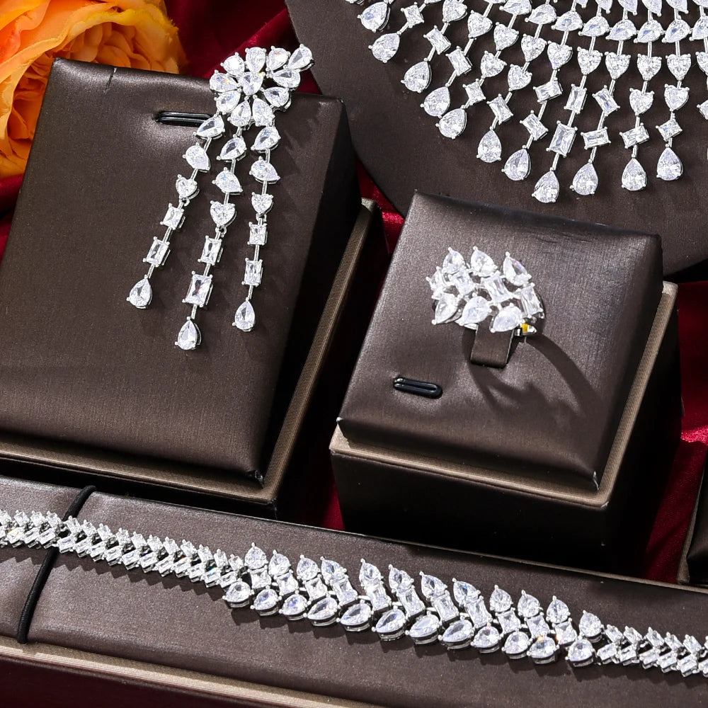 Luxury 4pcs Shiny Party Bridal Wedding