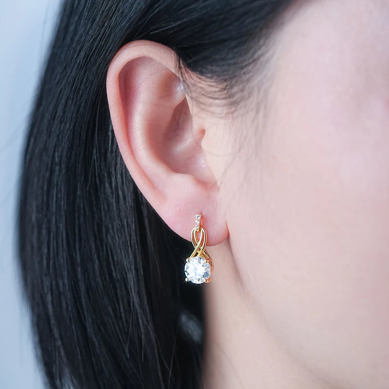 Moissanite Drop Earring 925 Sterling Silver
