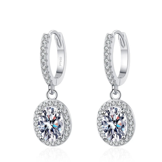 Drop Earrings 1/2ct Oval Moissanite Diamond