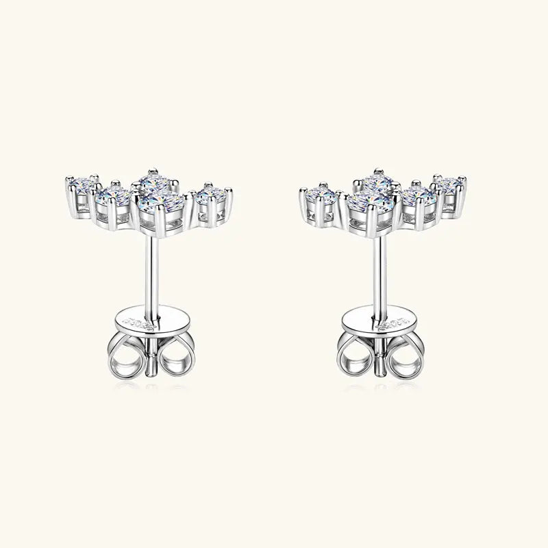 925 Sterling Silver Stud Earrings Sparkling Moissanite Earring 2025 Trend Jewelry