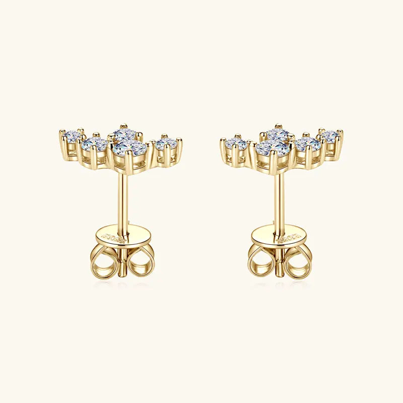 925 Sterling Silver Stud Earrings Sparkling Moissanite Earring 2025 Trend Jewelry