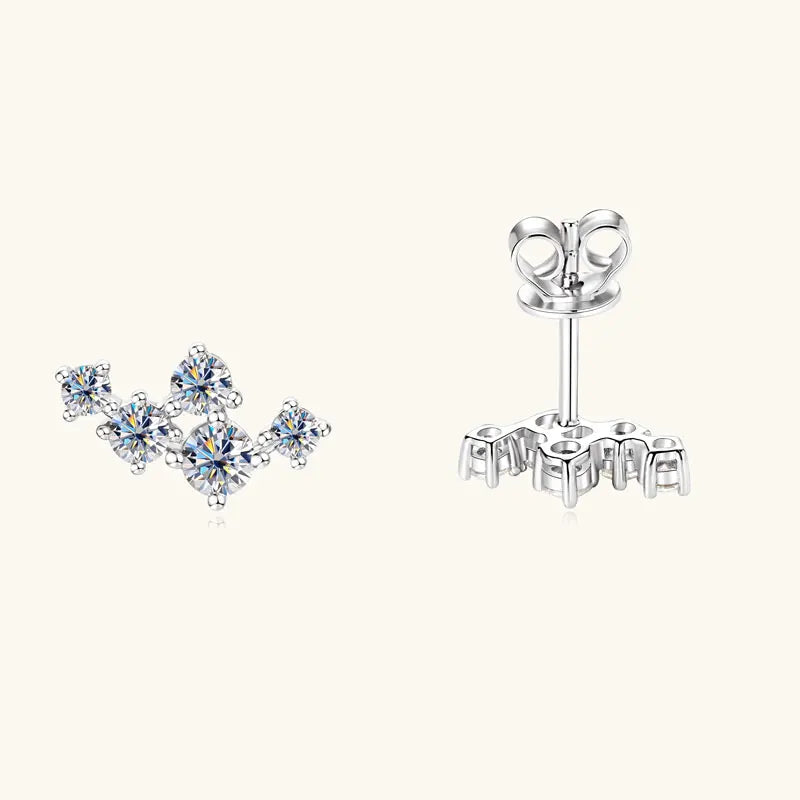 925 Sterling Silver Stud Earrings Sparkling Moissanite Earring 2025 Trend Jewelry