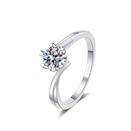 PT950 Platinum Moissanite Sparkling Diamond Wedding Rings