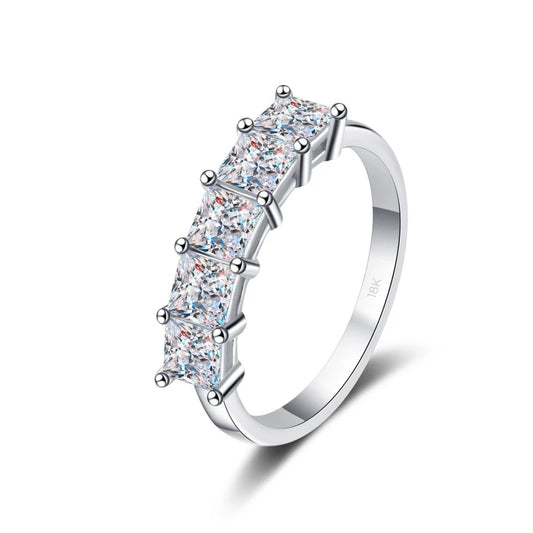 Designer 18K White Gold Sparkling Moissanite Diamond Wedding Rings
