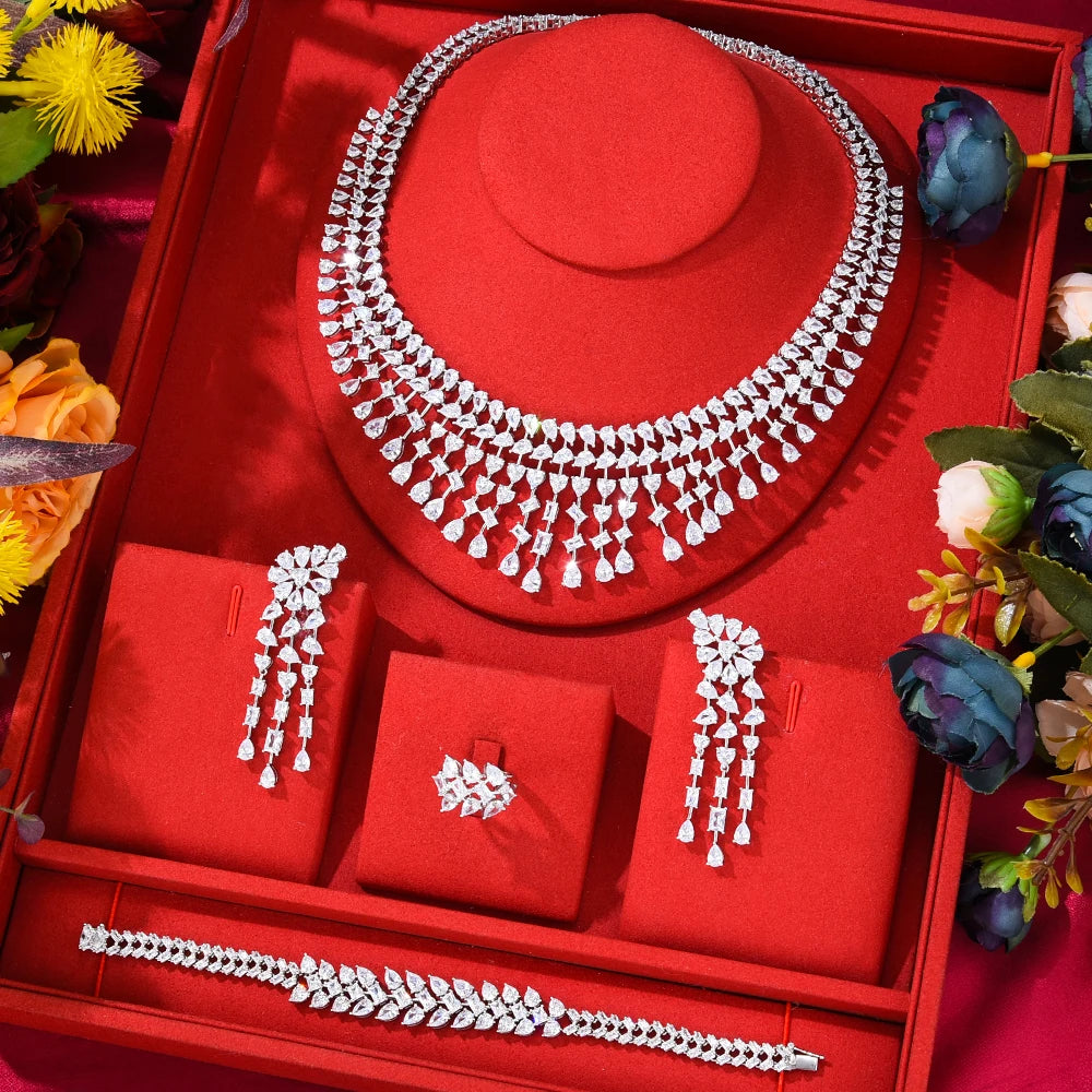 Luxury 4pcs Shiny Party Bridal Wedding
