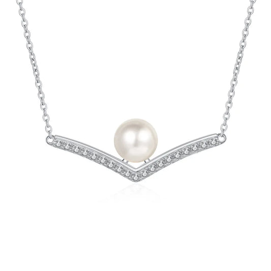 Moissanite Diamond Natural Freshwater pearl pendant Necklace