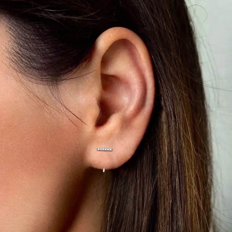Trendy Moissanite Half Hoop Earrings 925 Sterling Silver