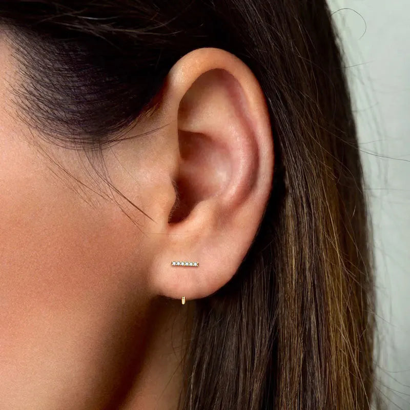 Trendy Moissanite Half Hoop Earrings 925 Sterling Silver