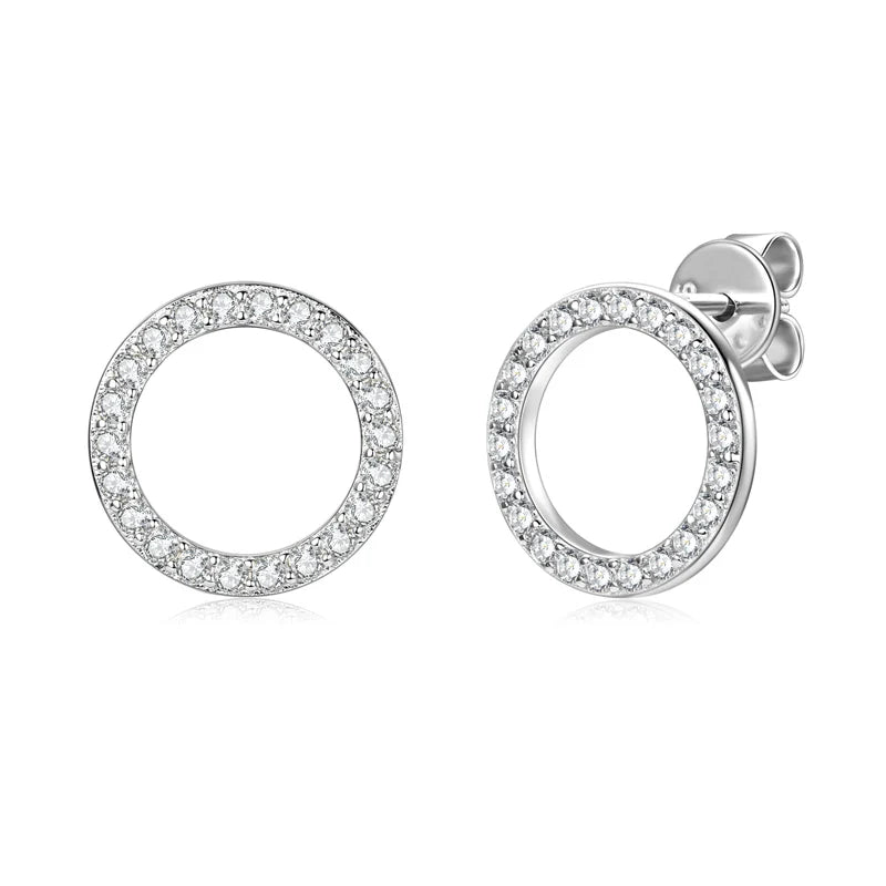 Full 1.3mm Moissanite Earring 925 Sterling Silver