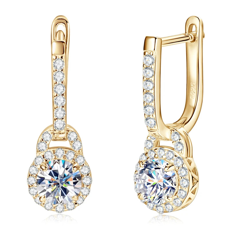 0.5CT Moissanite Hoop Earring 925 Certified Silver