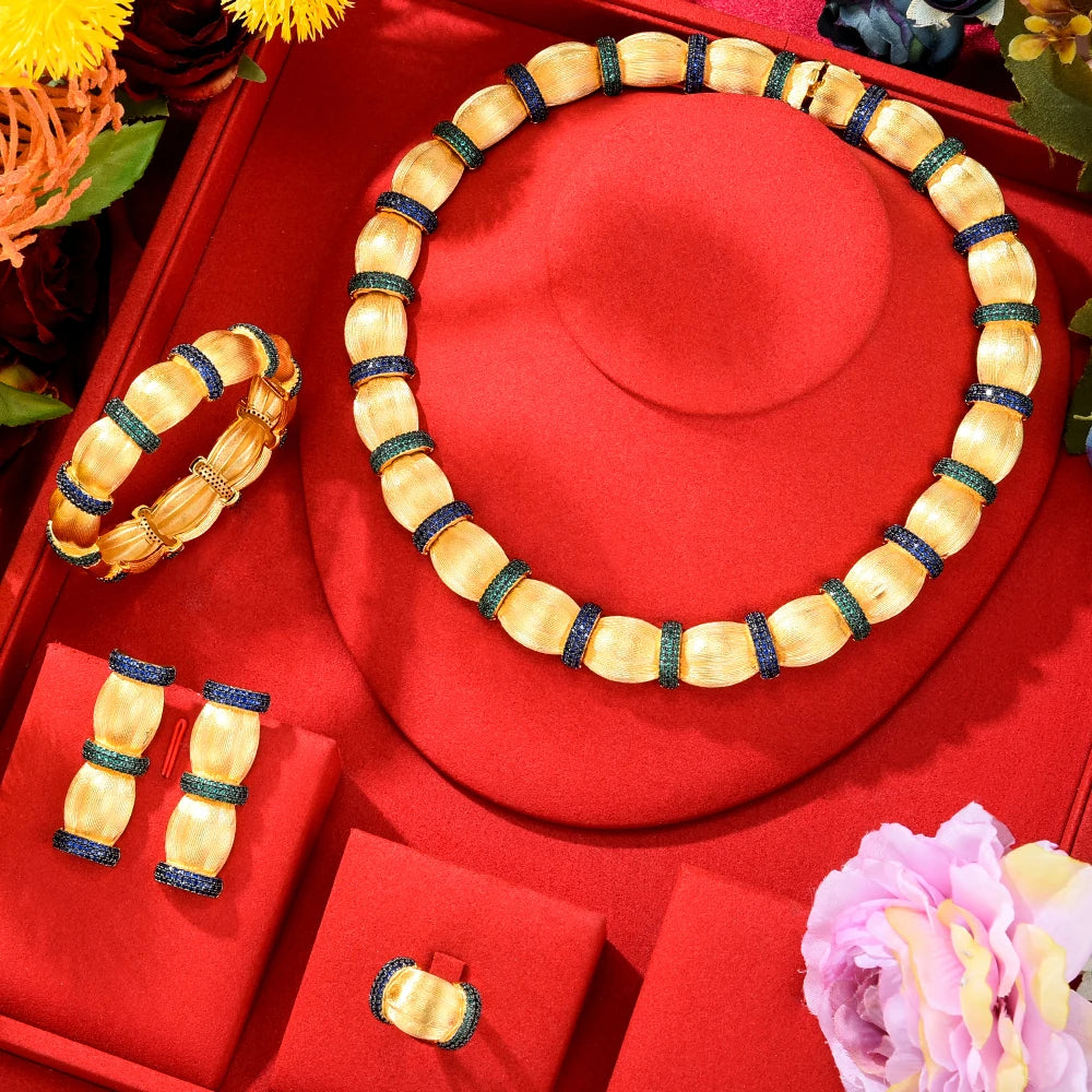 Zircon Crystal Dubai Bridal Jewelry Set Gift