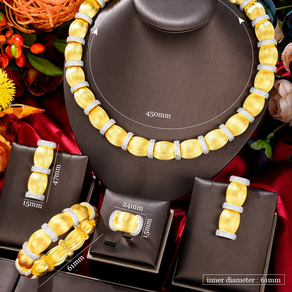 Zircon Crystal Dubai Bridal Jewelry Set Gift