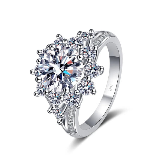 Designer 18K White Gold  Moissanite Diamond Wedding Rings