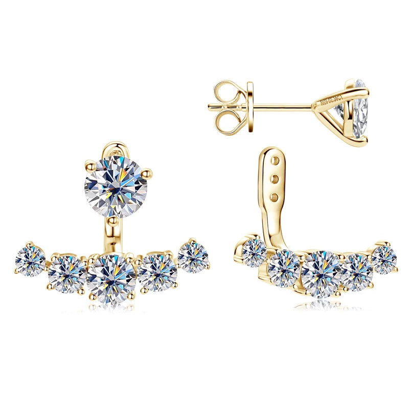 Full Moissanite Earring 925 Sterling Silver Stud Earring