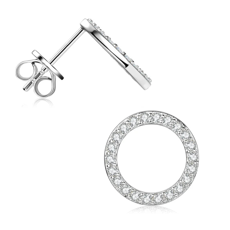 Full 1.3mm Moissanite Earring 925 Sterling Silver