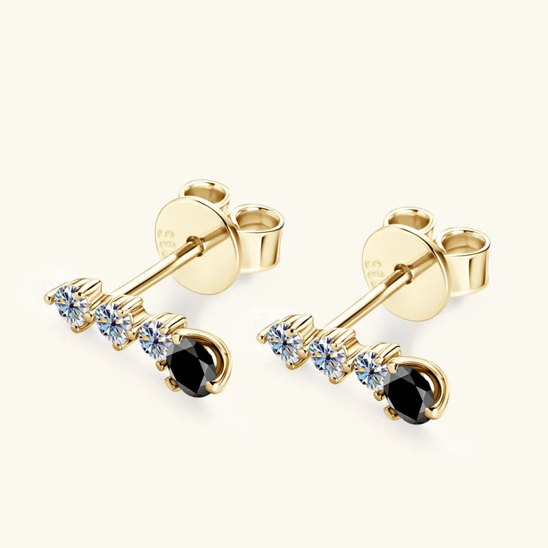 Black Moissanite Drop Earrings 925 Sterling Silver Dangle Earring