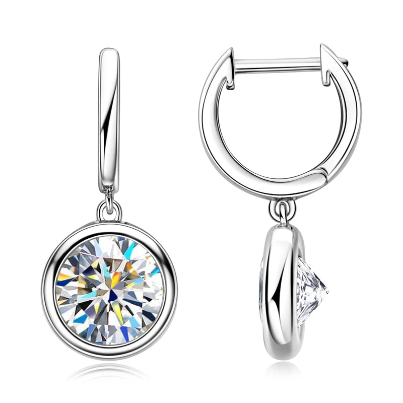 Moissanite Drop Earring For Women Girls 925 Sterling Silver Pendant Earrings