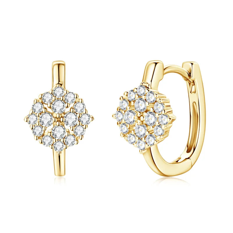 Moissanite Earring 925 Sterling Silver Hoop Earrings