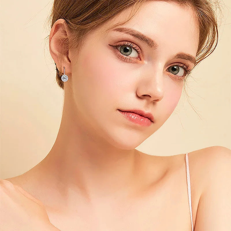 1ct Moissanite Earring 925 Sterling Silver Hoop Earrings