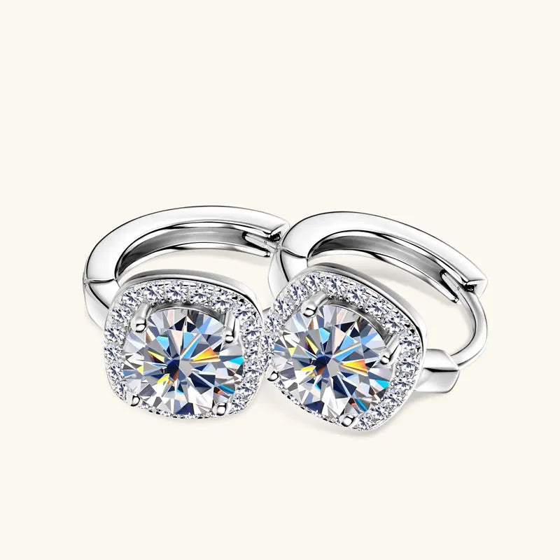 6.5mm Moissanite Earring With GRA Certificate 100% Real 925 Sterling Silver Hoop Earrings