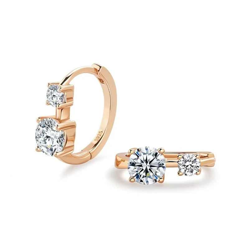 Moissanite Earrings With Certificate 925 Sterling Silver Hoop Earring