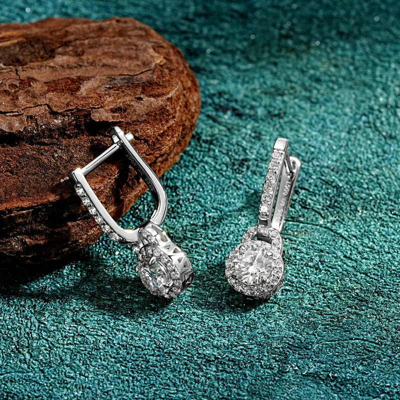 0.5CT Moissanite Hoop Earring 925 Certified Silver