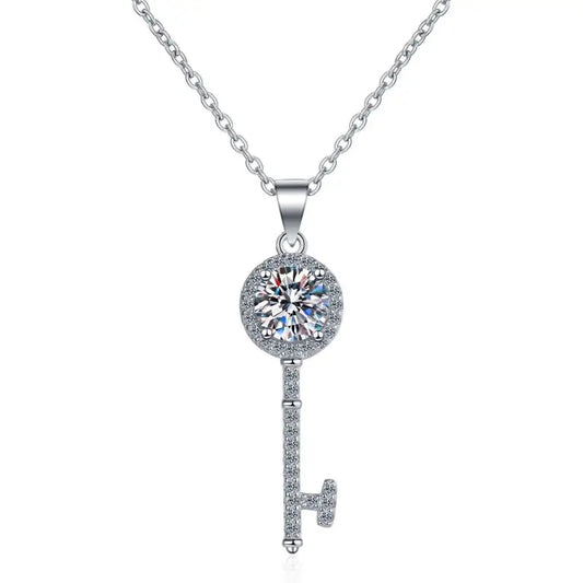 Moissanite Pendant Sparkling Diamond Necklace